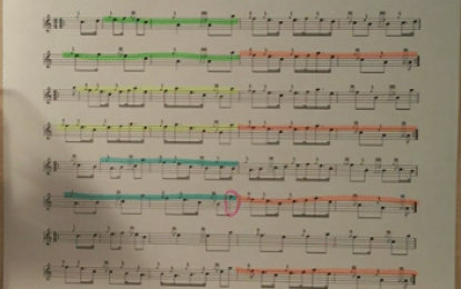 Learn tunes faster by highlighting your sheet music